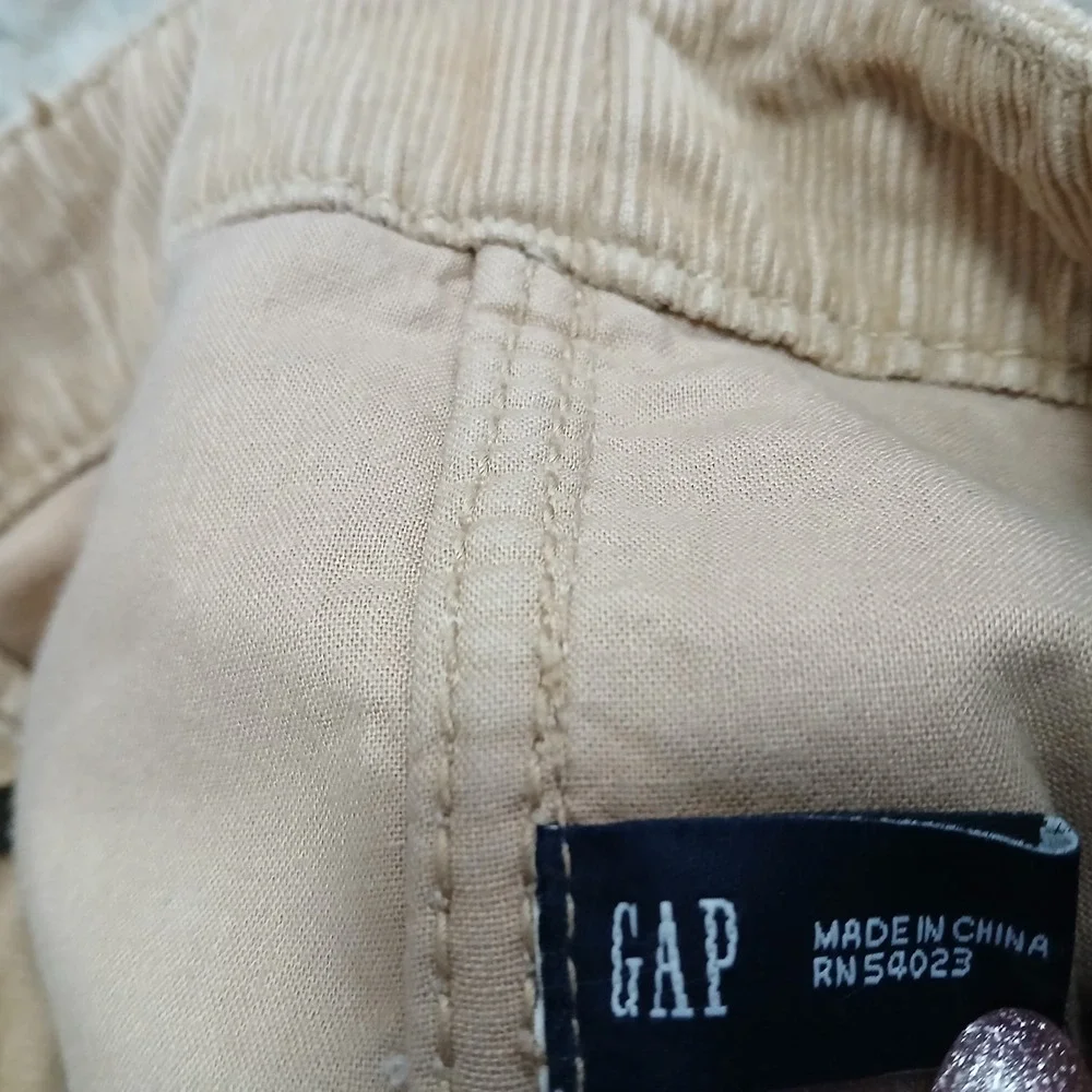 GAP Beige Corduroy Tote Bag Logo Print San Francisco 1969 Pocket Y2K Casual